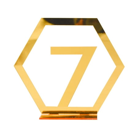 

Clearance! Blecry Three-Dimensional Golden Acrylic Wedding Digital Table Number Plate (No. 7) An Acrylic Number Table Decoration Desktop Ornament Clearance