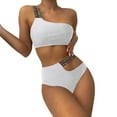 thumbnail image 2 of Sngxgn Women's Bikini Two Piece Swimsuit Back Lace up Adjustable Bathing Suit(White,XL), 2 of 5