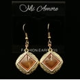 thumbnail image 3 of Mi Amore Acrylic Gem Dangle-Earrings Gold-Tone/Peach, 3 of 4