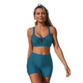 thumbnail image 2 of Ailaofu Women's Solid Color Athletic Tankini Set - 2-Piece Swimsuit with Pocketed Bottoms, 2 of 7