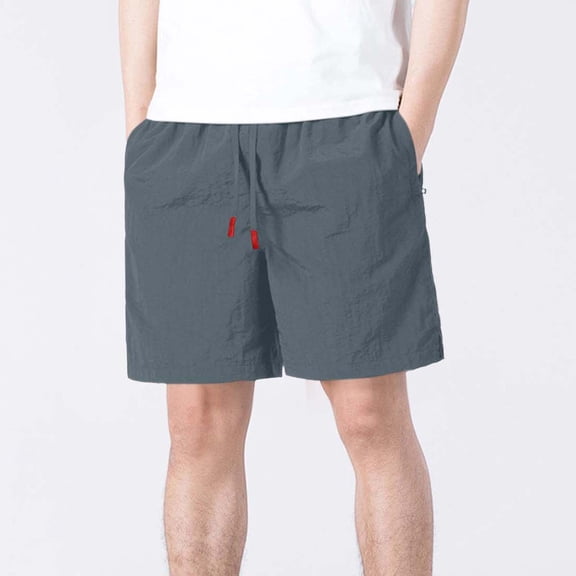 Mens Workout Gym Shorts Drawstring Elastic Waist Casual Quick Dry Athletic Running Shorts Breathable Beach Short Pants with Pockets Dark Gray 4XL