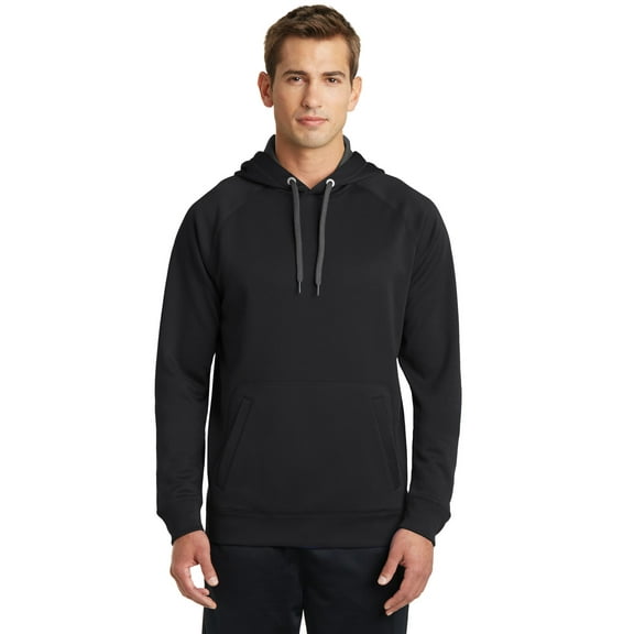 sport-tek men's tech fleece athletic hooded sweatshirt