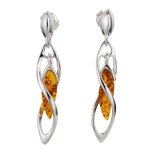 Sterling Silver and Baltic Honey Amber Earrings Ivy