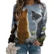 thumbnail image 1 of Camisas Para Mujer Moda Animalia Impreso Manga Larga Cuello Redondo Casual Tee Tops Blusa Odeerbi ODB123935, 1 of 5