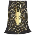thumbnail image 2 of Balery Gold Spider On The Web Manta de Felpa Suave y Acogedora – Cobija de Franela Aterciopelada para Cama, Lavable y Cálida para Sofá, Mascotas, Transpirable-40"x30", 2 of 7