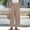 Beige, variant on Mlqidk Linen Capri Pants for Women Casual High Waisted Palazzo Pants Flowy Wide-Leg Cotton Linen Trouser Summer Loose Solid Color Drawstring Pants with Pocket Khaki M