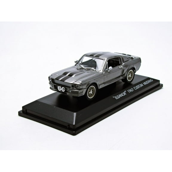 1967 Ford Mustang Custom "Eleanor" Gray Met. w/ Black Stripes "Gone in 60 Seconds" (2000) Movie 1/43 Diecast Model by Greenlight