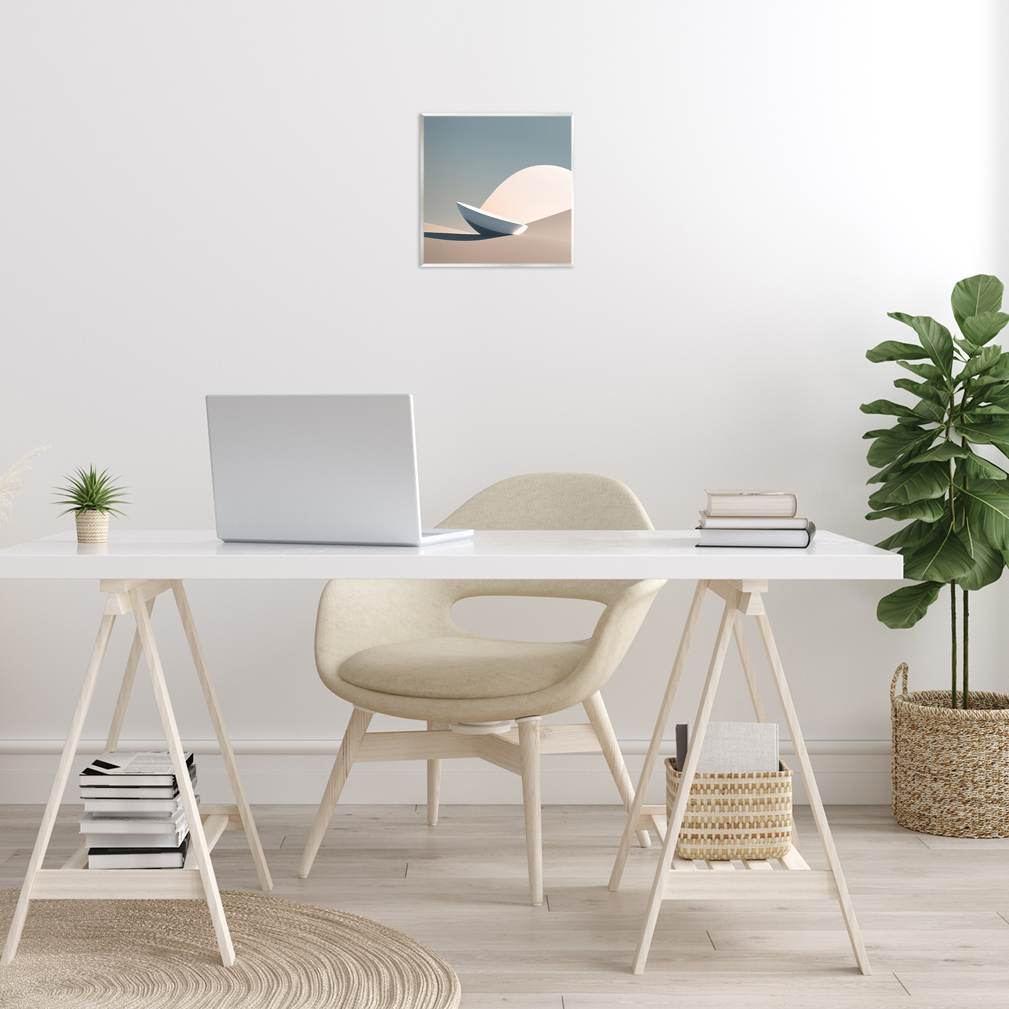 Stupell Industries Buried Space Capsule Landscape Painting Unframed Art Print Wall Art, 12 x 12