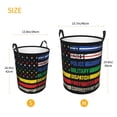 thumbnail image 3 of Fuzoiu Thin Green Line With USA Flag Print Circular Hamper,Laundry Basket with Handle,Collapsible Laundry,Dirty Clothes Storage Basket,for Bedroom Bathroom Dorm Living Room-Medium, 3 of 6