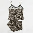 thumbnail image 3 of Lindreshi Womens Pajamas Sets Leopard Print Lingerie Silk Underwear Sleepwear Nightdress Pajamas Satin, 3 of 9