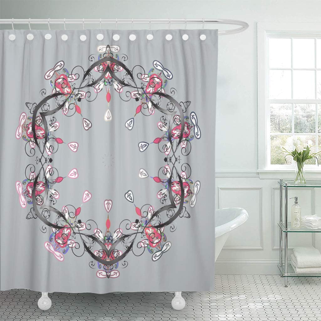 KSADK Gray Applique Snowflakes Flat Design Colorful Ornamental Pattern