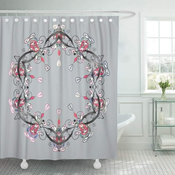 KSADK Gray Applique Snowflakes Flat Design Colorful Ornamental Pattern