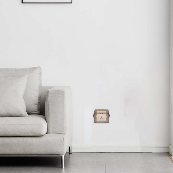 CRILSTYLEO 4.32X4.32X3.93In Black Square Weatherproof Electrical Outlet Protector For Kitchens Balconies And Gardens 1Set