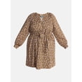 thumbnail image 5 of Terra & Sky Women's Plus Cotton Balloon Sleeve Tie Waist Tunic Dress, Sizes 0X-5X, 5 of 5