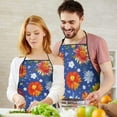 thumbnail image 5 of Pioneer Flower Floral Print Pattern Apron-Garden Aprons for Women with Pockets-Cotton Linen Waterproof Kitchen Cooking Gardening Aprons Adjustable for Kitchen,Cooking,BBQ and Salon 33x27 Inch, 5 of 7