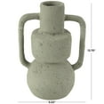 thumbnail image 3 of DecMode 14" Abstract Textured Light Gray Paper Mache Vase with Squared Handles, 3 of 8
