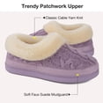 thumbnail image 5 of VeraCosy Women's Cozy Cable Knit Memory Foam House Shoes Slipper with Fuzzy Plush Collar,Purple,7 US, 5 of 6