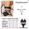 thumbnail image 4 of Conjunto De Lencería De Encaje Para Mujer Modelo Negro Talla S, 4 of 4