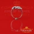 thumbnail image 4 of King of Bling's Cubic Zirconia 0.40ct Alphabet W Women's White Silver Ring Size 7, 4 of 11