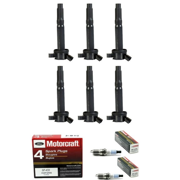 Set of 6 ISA Ignition Coils 6 Motorcraft  Spark Plugs Compatible with 2006 Mercury Milan 3.0L V6 2968cc 181ci Replacement For UF486