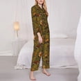 thumbnail image 3 of Honeii Autumn Leaves Owl Squirrel Print Women's Pajama Sets Long Sleeve Button Down Sleepwear Nightwear Soft Pjs Lounge Sets 2PCS-X-Large, 3 of 7