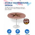 thumbnail image 5 of 4th of July Round Fitted Tablecloth with Elastic Barn Star Texas Independence Day Tablecloths Classic Country Primitive Red Check Table Cover for Dinner Party Fits Tables up to 36"- 44" Diameter, 5 of 6