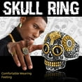 thumbnail image 5 of KeyStyle Skull Rings for Men Women Stainless Steel Statement Ring Vintage Biker Skeleton Gothic Ring Halloween Jewelry Party Gift for Boyfriend, 5 of 9