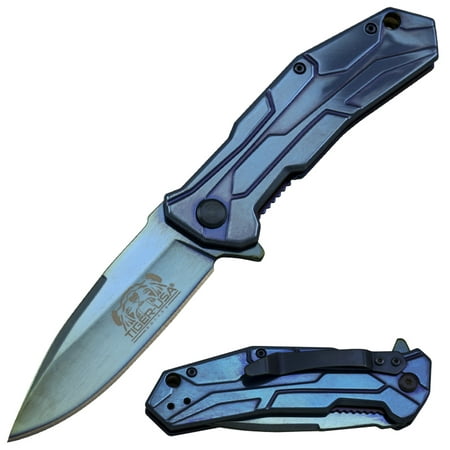Assisted Opening Knife with All Blue Handle and
