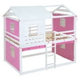 thumbnail image 5 of Harper & Bright Designs Full Over Full Bunk Bed with Under-Bed Storage, Wood Full Size Bunk House Bed with Tent and Windows, Pink+White, 5 of 17