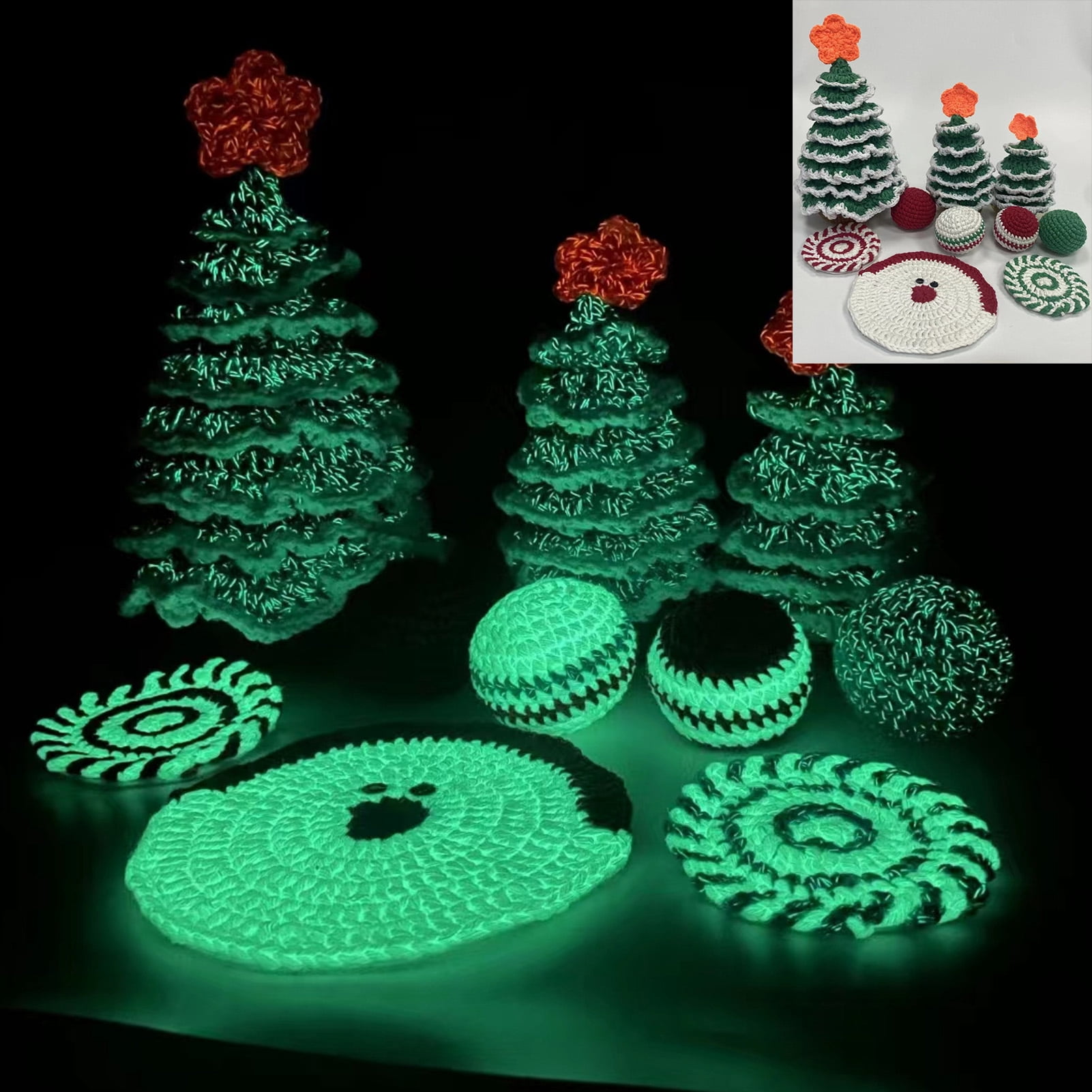 Nieyigj 8 Rolls Glow in The Dark Yarn Luminous Crochet Yarn Super Bulky Polyester DIY Hand Knitted Glowing Thread 49.2 Yards (45m) Per Roll