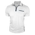 thumbnail image 5 of Short Sleeve Polo Shirts for Men Summer Fashion Casual Short Sleeve Collared Quarter Zip Work Tshirts Golf Shirts, 5 of 7