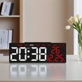 thumbnail image 2 of REGALWOVEN Dimmable LED Alarm Clock 3-Level Brightness, Dual Alarms, Snooze Function, Fits Bedside Table Red 7.1"L x 1.4"W x 2.6"H, 2 of 6