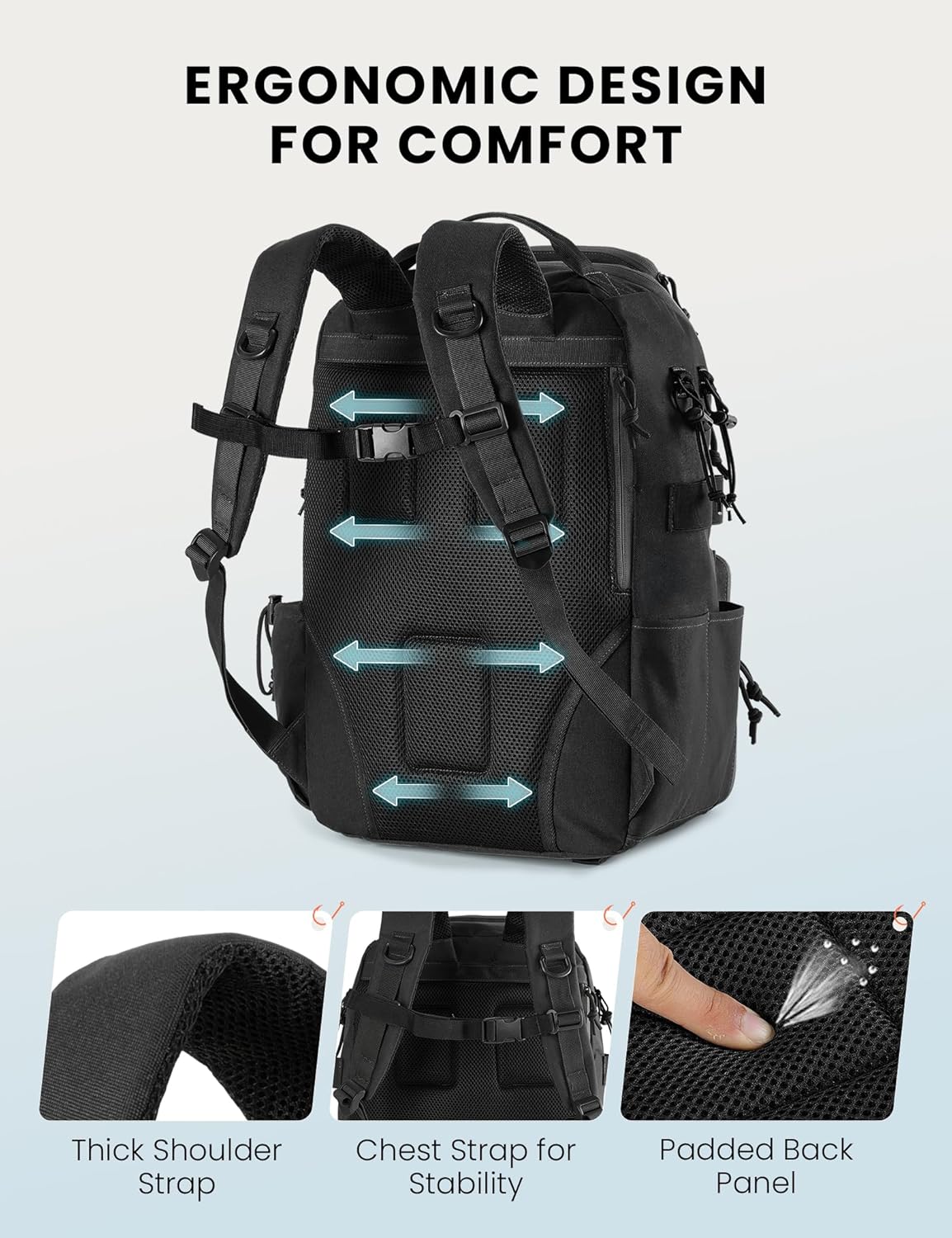 SKYSPER Tackle Backpack Fishing Bags with Rod Holder, 40L Water-Resistant Storage for Gear