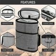 thumbnail image 4 of OPUX 2 Bottle Wine Carrier Tote, Insulated Leakproof Wine Cooler Bag, Wine Travel Bag for Picnic BYOB Beach, Portable Wine Bottle Carrying Case, Gift for Wine Lover Women Men Christmas, Heather Grey, 4 of 9