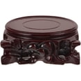 thumbnail image 1 of 1Pack Wood Sculpture Stand For Home 10.5X10.5X4.3In Brown Rustic, 1 of 9