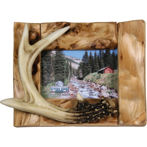 Roe Antler Wooden Photo Frame 6 x 4 Landscape or Portrait Hunting Gift 