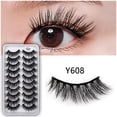 thumbnail image 2 of Pestañas postizas de visón sintético, paquete de 10 pares, pestañas 8D dramáticas, estilo ojo de gato con volumen, paquete múltiple de pestañas de visón, 2 of 4