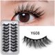 thumbnail image 2 of Pestañas postizas de visón sintético, paquete de 10 pares, pestañas 8D dramáticas, estilo ojo de gato con volumen, paquete múltiple de pestañas de visón, 2 of 4