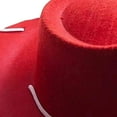 thumbnail image 3 of Segolike Women Men Retro Felt Wide Brim Western Cowboy Cowgirl Hat Outdoor Sun Protect Dress Up Hat with Wind Lanyard Fit Size （Red）, 3 of 8