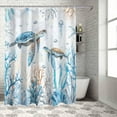 thumbnail image 5 of Coral Starfish Shower Curtain, Summer Ocean Shower Curtain Set with Hooks, Spring Summer Waterproof Fabric Shower Curtains for Bathroom Decor, 36x72 Inch Bath Curtain, 5 of 6