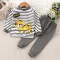 thumbnail image 2 of TOWED22 Toddler Infant Baby Girl Boy 2 Piece Long Sleeve Sweatshirt Tops and Pants Set Cute Print Fall Winter Clothes Outfits Clothing(Grey,12-18 M), 2 of 4
