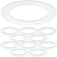 thumbnail image 1 of Paquete De 10 Anillos Embellecedores De Color Blanco Brillante Para Latas Empotradas De 6 Pulgadas, Iluminación Descendente, Diámetro Exterior De 8 Pulgadas, Diámetro Interior De 5,8 Pulgadas, 1 of 5