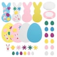 thumbnail image 1 of 1 juego de pegatinas de espuma con forma de huevo y conejito de Pascua, bonitas calcomanías de conejo, fáciles de usar, cintas decorativas para colgar en fiestas, 1 of 7