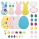 thumbnail image 1 of 1 juego de pegatinas de espuma con forma de huevo y conejito de Pascua, bonitas calcomanías de conejo, fáciles de usar, cintas decorativas para colgar en fiestas, 1 of 7