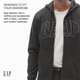 thumbnail image 3 of Sudadera con capucha y cierre con logo GAP para hombre en negro verdadero, 3 of 4
