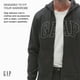 thumbnail image 3 of Sudadera con capucha y cierre con logo GAP para hombre en negro verdadero, 3 of 4