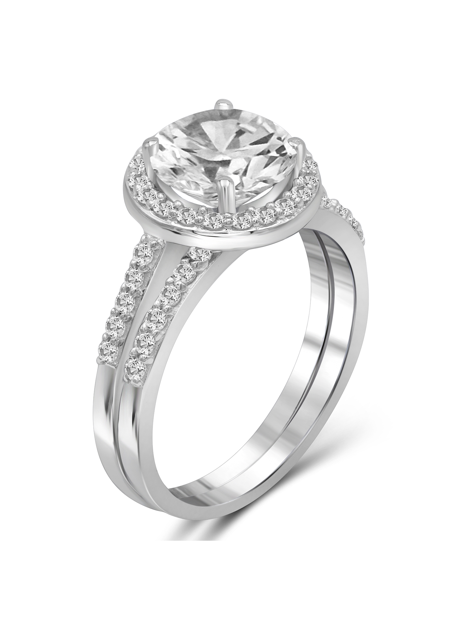 Diamonice 0.925 Sterling Silver 4.00 Carat White Cubic Zirconia Ring for Women | Cubic Zirconias for Everyday Womens Wear