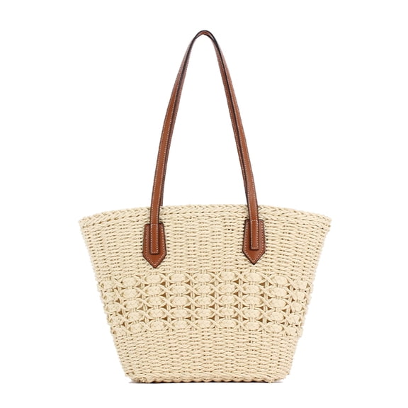 Large Straw Shoulder Bag Women Woven Tote Travel Bag Top Handle Summer Beach Handbag Purse