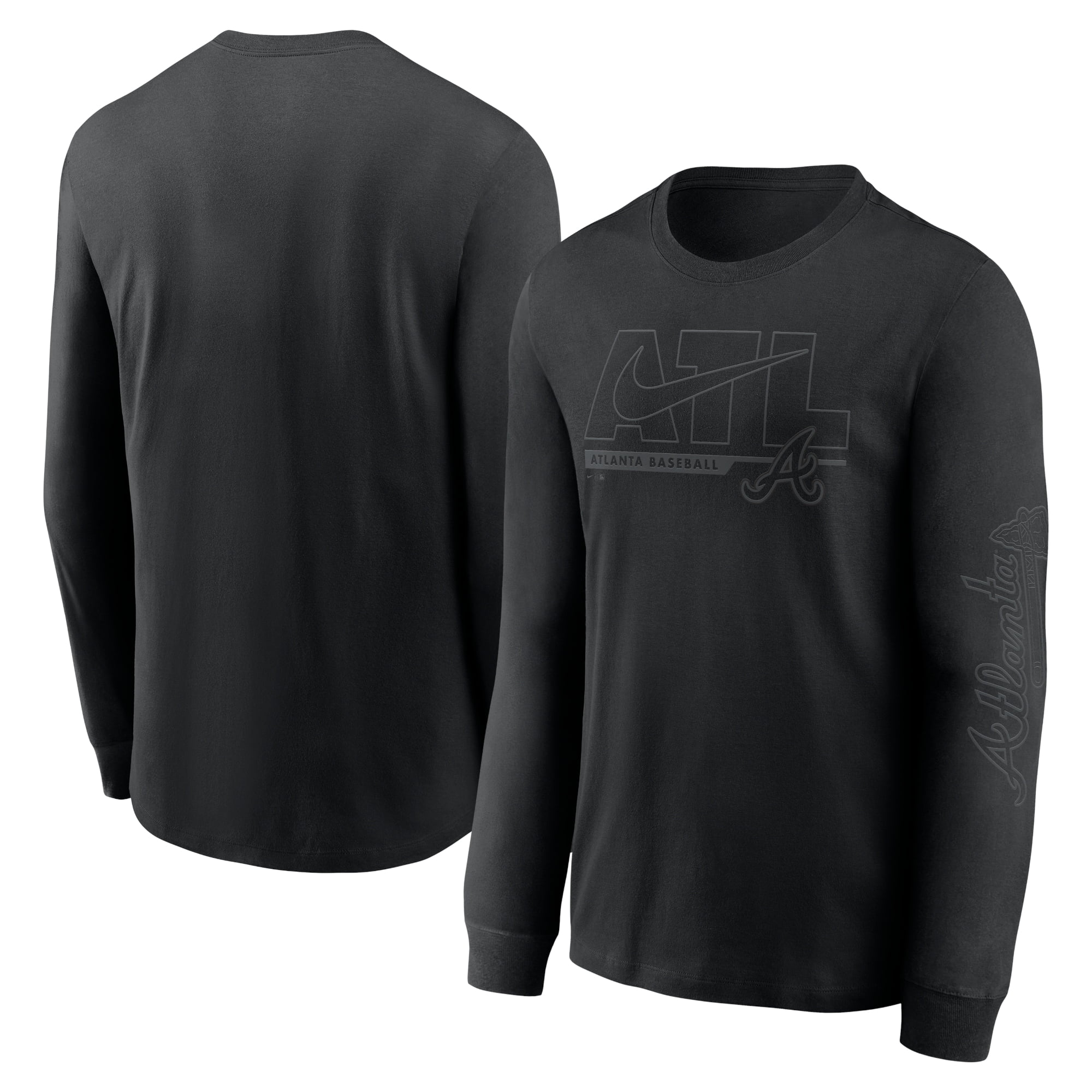 Nike Atlanta Braves Pitch Black Long Sleeve T-Shirt Zambia Ubuy