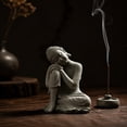 thumbnail image 6 of Decor Statue Meditation Stone Figurine Compact Hand Carved Ornament Weather Resistant for Desk Shelf Garden and Mindfulness Decoration, 6 of 8